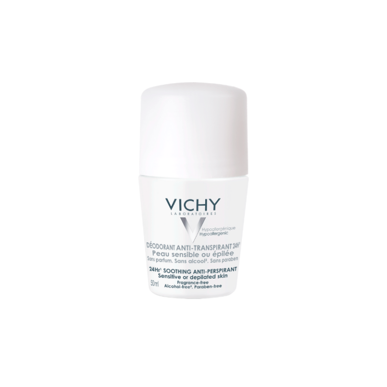 Vichy-Deo-Antiperspirant-48H-Roll-On-White-Cap-For-sensitive-skinAlcohol-free-50-ml